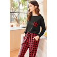 thumbnail image 4 of Ekouaer Womens Pajamas Set Long Sleeve Christmas PJ Sets Soft Lounge Set for Women Sleepwear Joggers with Pockets, 4 of 6