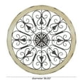 thumbnail image 3 of DecMode Cream Wood Window Inspired Scroll Wall Decor with Metal Scrollwork Relief, 3 of 14