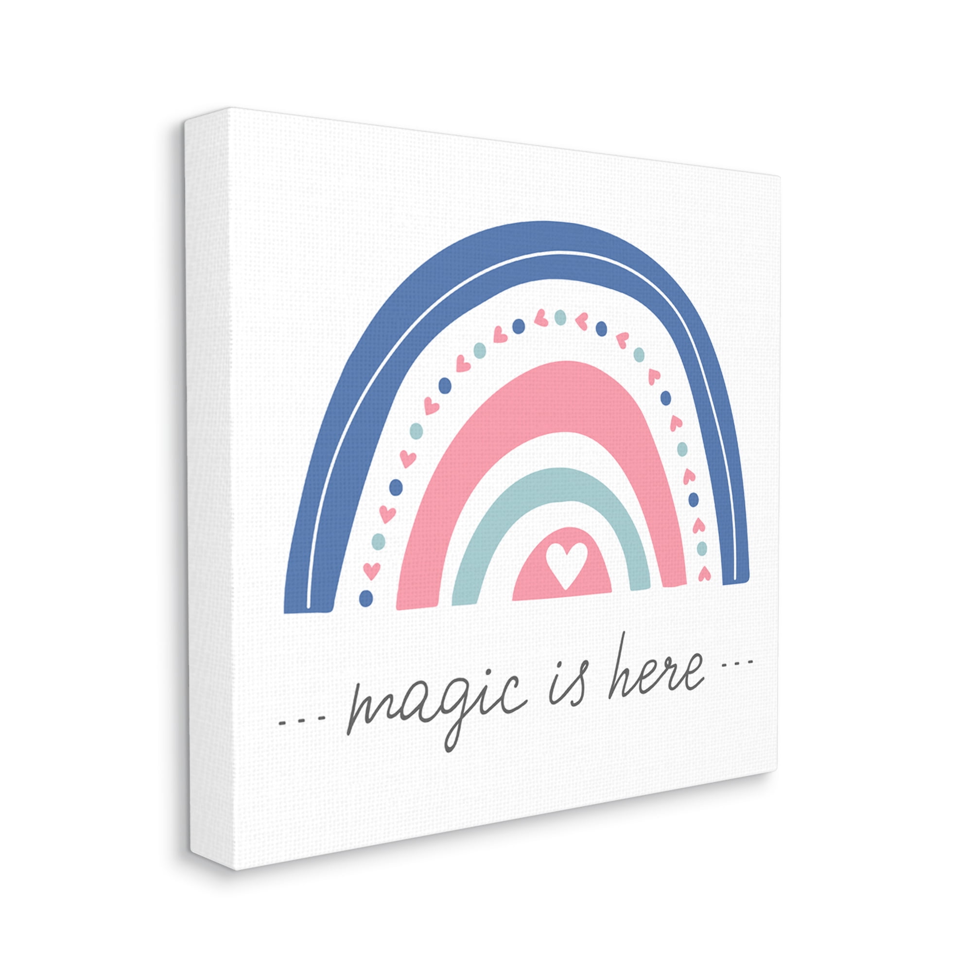 Stupell Industries Magic is Here Rainbow Abstract Painting Gallery Wrapped Canvas Print Wall Art, 17 x 17