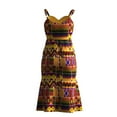 thumbnail image 5 of Bintarealwax African Print Dress for Women Sleeveless Sexy Spaghetti Strap Bodycon Midi Dresses Cocktail Party Summer, 5 of 5