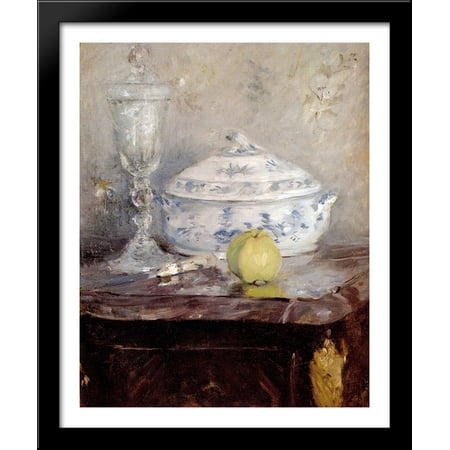 - Tureen And Apple 28x34 Large Black Wood Framed Print Art by Berthe Morisot