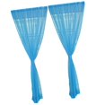 thumbnail image 3 of 2 Panel Kitchen Curtain Sheer Office Solid Color Door Window Voile Drape Sky Blue - 200x270cm, 3 of 9