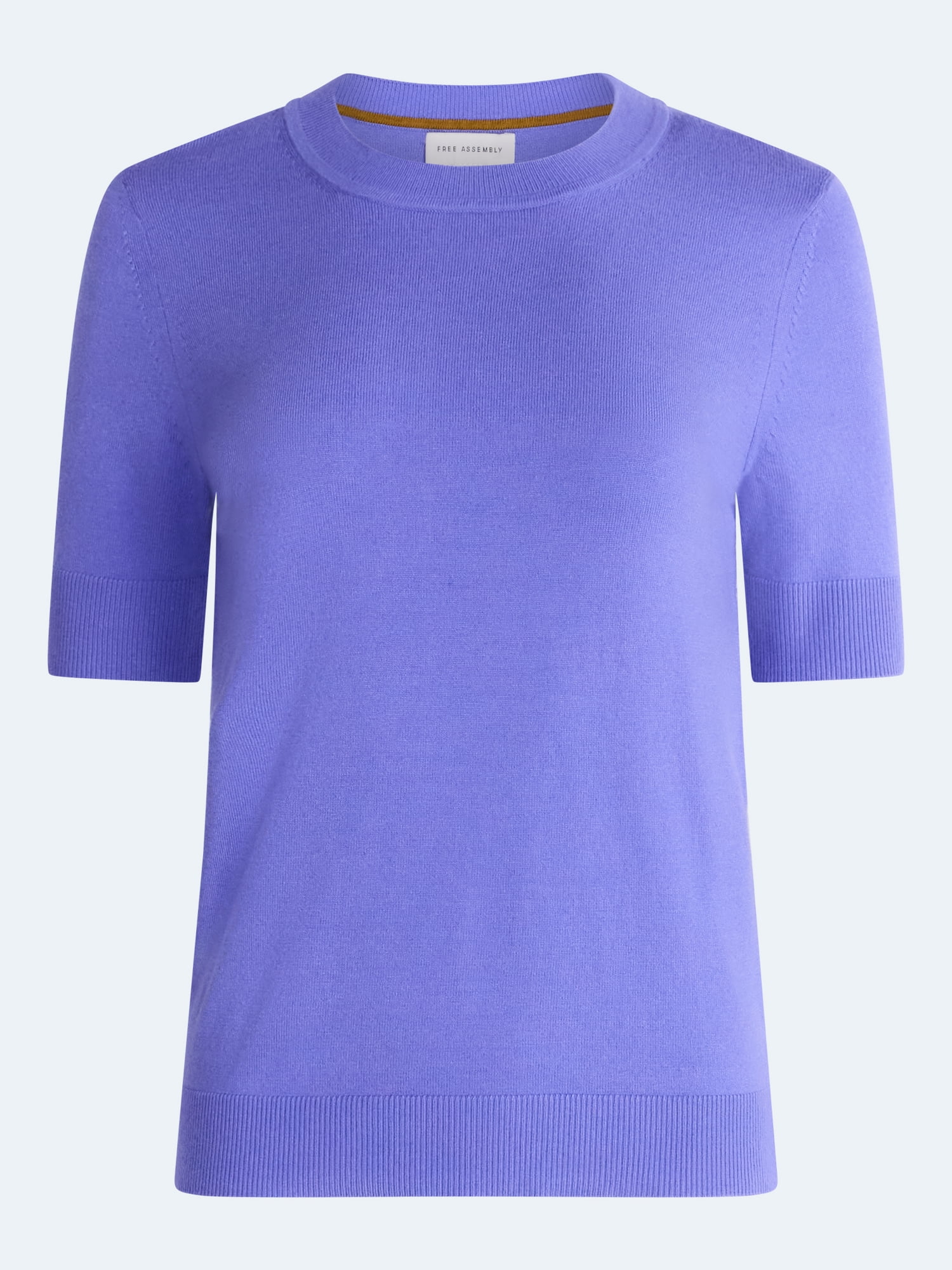 Free Assembly Women's and Women's Plus Cozy Yarn Sweater Tee with Short Sleeves, Sizes XS-4X