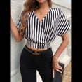 thumbnail image 4 of Camisas Informales Elegantes para Mujer, Blusas de Trabajo de Corta con Cuello en V, Blusas Informales de Negocios de Verano 2025 Negro M, 4 of 10