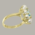 thumbnail image 3 of LBG British Made 9k Yellow Gold Womens Ring Natural Blue Topaz & Cultured Pearl Statement Ring - 33 size options - Size 7.5, 3 of 6