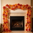 thumbnail image 3 of Artificial Maple Leaf Garland, Fall Autumn Foliage Vine, Flexible Hanging Garland for Thanksgiving, Fireplace, Front Door, Wall, Staircase, Porch and Indoor Outdoor Decoration 39.37 Inch #1, 3 of 8