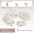 thumbnail image 7 of Lacoo Open Modular Sofa Set, Soft Corduroy Upholstered Modular Sectional Couch with Accent Pillows, Flexible Seating for Family & Guest, Beige, 7 of 7