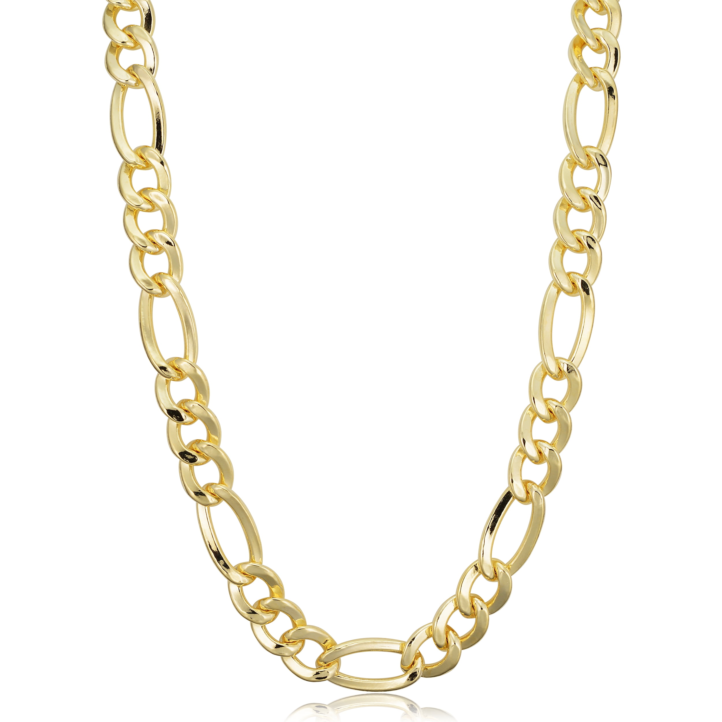 14k Yellow Gold Filled Solid Figaro Link Chain Necklace (8.6 mm