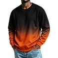 thumbnail image 2 of Mens Fashion Gradient Sweatshirt Casual Loose Long Sleeve Crewneck Pullover Tops Orange M-4XL, 2 of 5