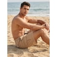 thumbnail image 5 of FRSASU Mens Casual Cargo Shorts Casual Drawstring Shorts Relaxed Fit Summer Beach for Men Khaki, 5 of 6