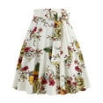 thumbnail image 1 of Aayomet Jupe Femme Rétro Décontractée Mode Imprimé Floral Ceinture Bretelles Jupe (Blanc, P), 1 of 5
