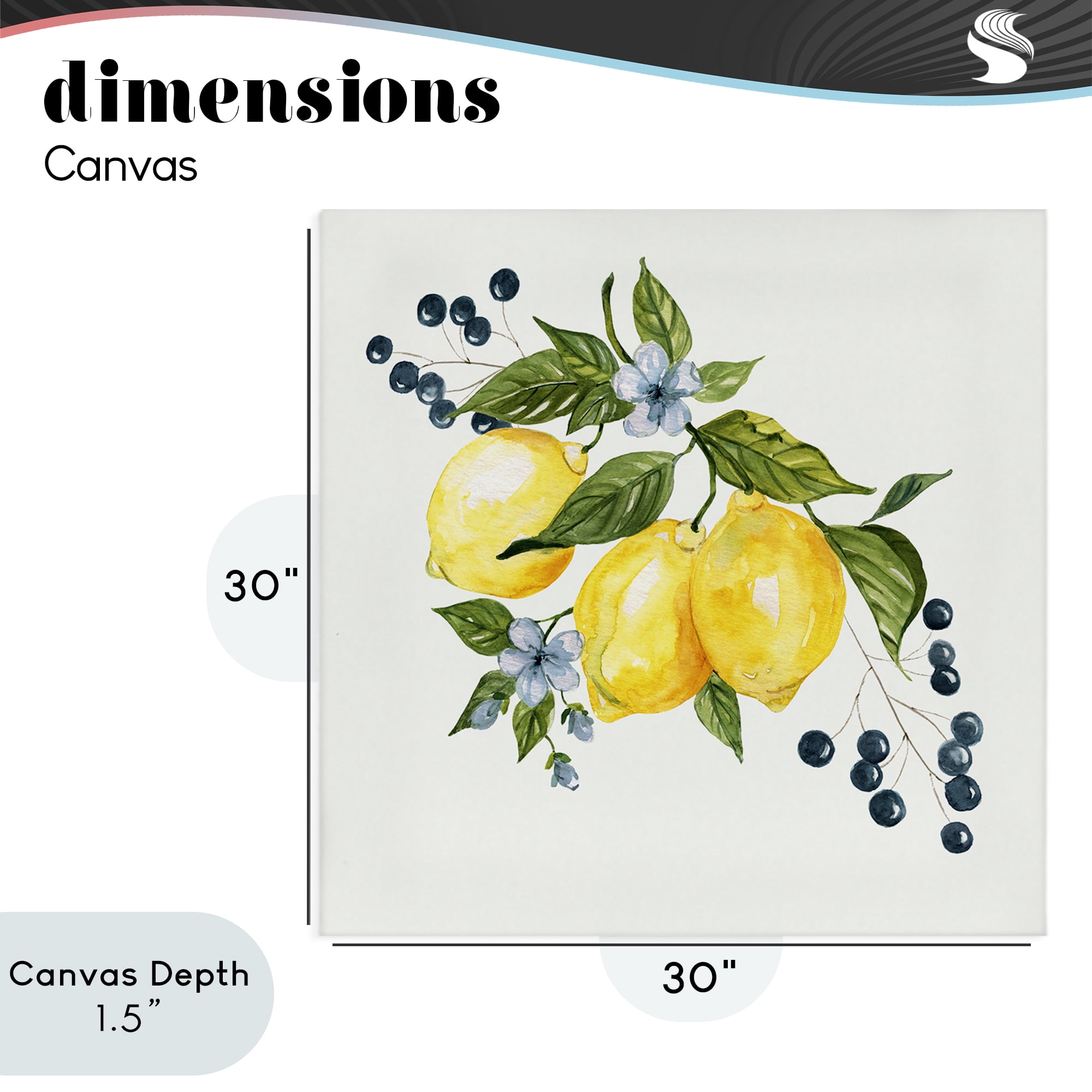 Stupell Industries Lemons with Blossoms & Berries Canvas Wall Art, design by Livi Finn