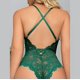thumbnail image 2 of Gibobby Ropa interior mujer Body de Camisola Sexy con Cordones y Espalda Abierta con Panel de Malla para Mujer Lencería Sexy de San Valentín Body Encaje(Verde, XG), 2 of 4