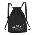 thumbnail image 1 of Folding Storage Bag Large Capacity Waterproof Adjustable Embroidery Design Inner Zipper Multifunctional Oxford Cloth Women Embroidered Backpack Travel Clothes Bag for Gym, 1 of 10