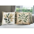 thumbnail image 3 of Ambesonne Botanical Throw Pillow Cover 4 Pack, Leafy Branches Rustic Art, 16", Green and Pale Sepia, 3 of 4