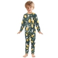 thumbnail image 6 of FORMRS Kids Pajama Set Cotton Long Sleeve Top and Pants 2-Piece Lounge Sleepwear, Sizes 18M-8Y, Floral Lemons, 6 of 6