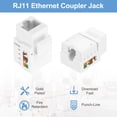 thumbnail image 3 of Paquete de 20 conectores RJ45 Cat 6, adaptador de acoplador Cat6 para cable Cat6, blanco, 3 of 6