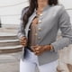 thumbnail image 2 of Trajes para mujer Blazer Chaquetas Color sólido Manga larga Slim-Breasted Traje pequeño Abrigo corto Top Odeerbi ODB-3, 2 of 5