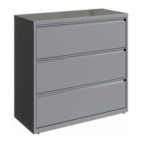 Hirsh 42 inch Wide 3 Drawer Metal Lateral File Cabinet for Home and Office, Holds Letter, Legal and A4 Hanging Folders, Silver