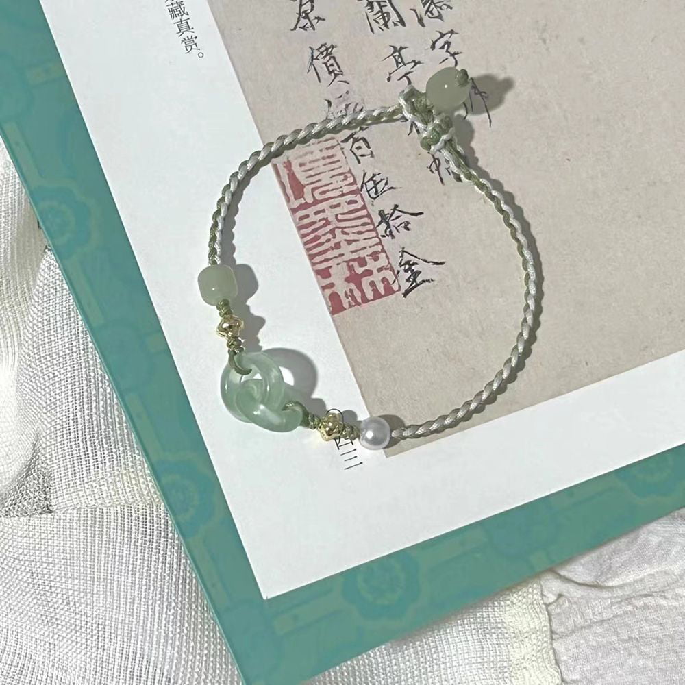 Buy Authentic Green Jade Beads Bracelet, Vintage Green Stone Type A Jadeite  Bangle, Chinese Lucky Elastic Adjustable Jewelry Gift, Men Women Online in  India - Etsy