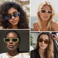 thumbnail image 2 of Gafas de sol Tskestvy Retro Vintage Small Square 90s para mujer, 2 of 7