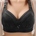 thumbnail image 2 of Riforla Women's Comfortable No Steel Ring Thin Size Large Women's Gathering Underwear with Top Collection and Drop Bra Women Bras Black M, 2 of 4
