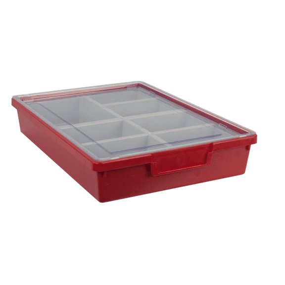 Bin/ Tote/ Tray Divider Kit - Single Depth 3" Bin in Primary Red - 3 pack