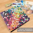thumbnail image 4 of FORMRS 3 Ring Photo Album 4"x6" Self Adhesive Large Capacity PU Leather Cover, Green Colorful Circles, 4 of 8