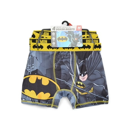 Batman Boys Boxer Briefs Underwear, 4-Pack, Sizes XS-XL