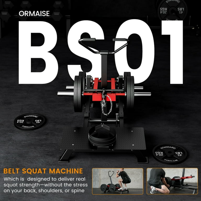 syedee Belt Squat Machine, Leg Machine for Strength Training, Hack Squat Machine with Weightlifting Belt - 4 Adjustable Positions, 800lb Weight Capacity