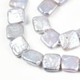 thumbnail image 5 of 1 Strand Baroque Natural Nucleated Pearl Keshi Pearl Beads Strands Cultured Freshwater Pearl Square Seashell Color 10.5~13x10.5~12x3~5.5mm Hole: 0.6mm 16~17pcs/strand 7.28~7.68 inch(18.5~19.5cm), 5 of 6