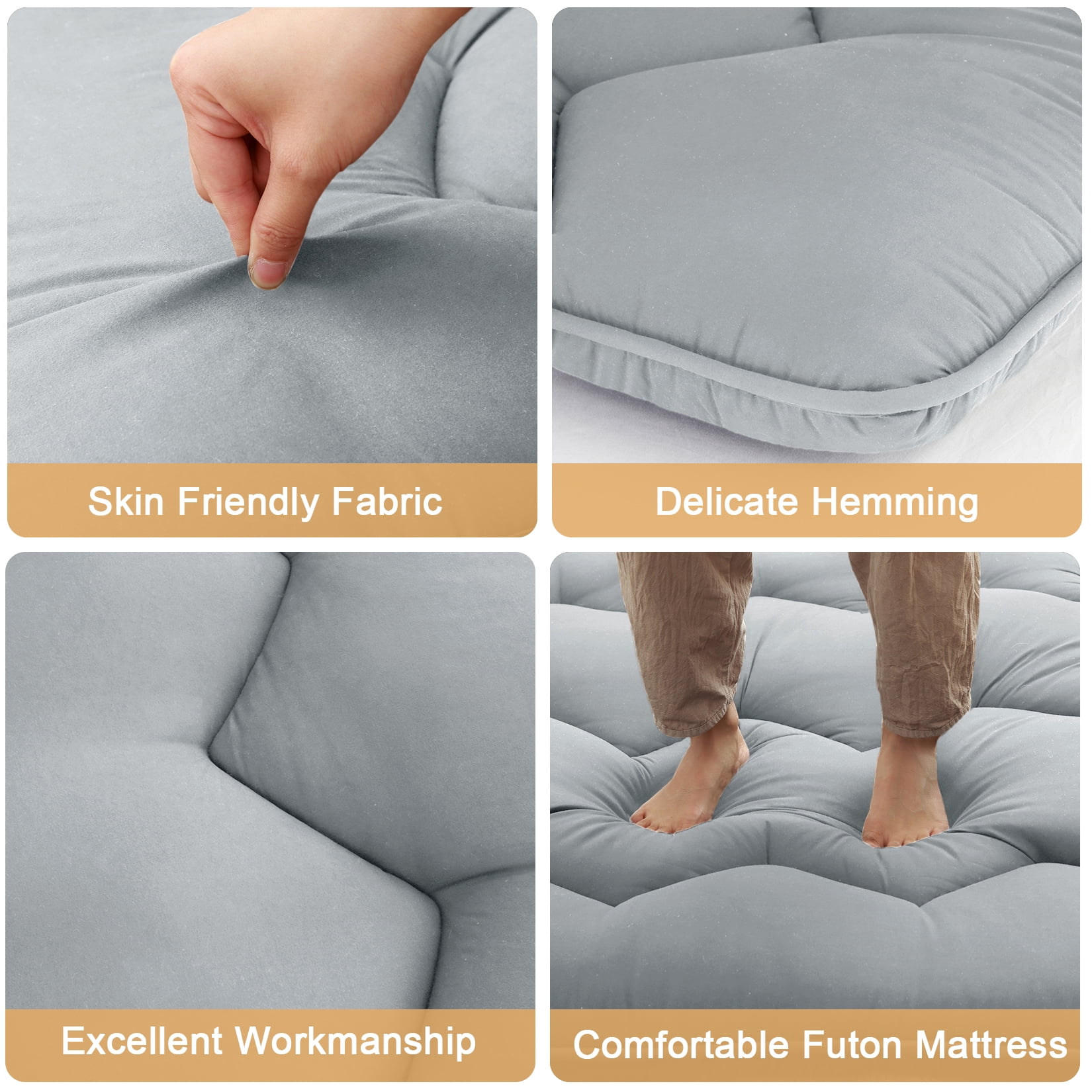 VELBAY Japanese Futon Mattress Floor Mattress, Japanese Futon Floor Mattress, Sleeping Mattress for Floor, Tatami Mat