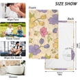 thumbnail image 3 of Dreamtimes Hand Towels Yellow Purple Flower Patterned 2 PCS, Cotton Bath Towel for Drying Face Hands Body Decorative Water Absorbent Lightweight Towels for Bathroom Ktichen Travel Gym,16"x28", 3 of 7
