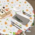 thumbnail image 6 of Christmas Round Tablecloth Washable Holiday Microfiber Table Cloth Decorative Table Cover for Winter Holiday Party Kitchen Dining Room, 60 inch with Gingerbread Snowflake Red Truck, 6 of 6
