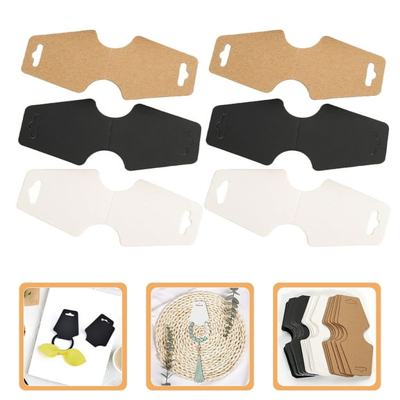 GARVALON 150 Pcs Black Necklace Cards Foldover Design for Accessories Packaging