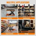 thumbnail image 6 of Pinypikaka Hydraulic Lift Table, 330lbs/500lbs/1100lbs Capacity Hydraulic Table Cart, Single Scissor Lift Cart 28.5"/35.4" Lifting Height with 4 Wheels and Non-Slip Pad for Material Handling, 6 of 7
