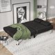 thumbnail image 5 of Futon Sofa Bed Modern Faux Leather Couch, Convertible Folding Futon Couch Recliner Lounge  with 2 Cup Holders with Armrest My Lux Decor Round, 5 of 10
