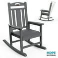 thumbnail image 5 of Ciokea Outdoor Gray Rocking Chair All-Weather HDPE Oversize Porch Rocker Chairs for Patio Garden Backyard, 5 of 8
