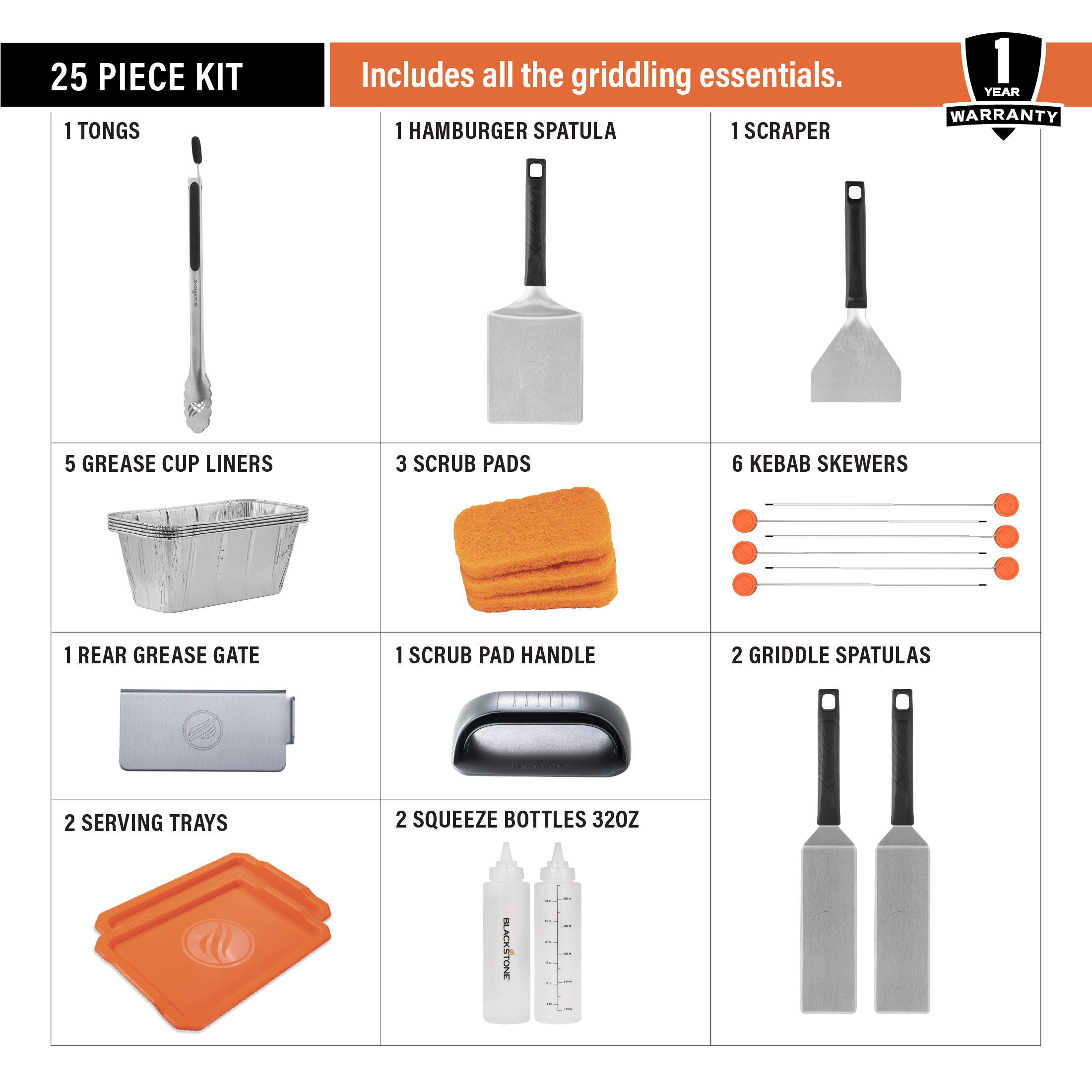 Blackstone 25 Piece Griddle Tool Kit Gift Set for Outdoor Cooking - image 3 of 13
