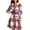 Red, variant on Hvyesh Women's Casual Horn Button Down Long Coat Christmas Plaid Shacket Jacket Slim Fit Mid Length Pea Coats with Faux Fur Lapel