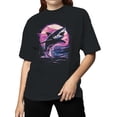 thumbnail image 2 of Retro Shark Surge at Sunset Women's T-shirt, 2 of 3