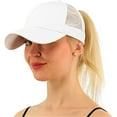 thumbnail image 2 of LAICAIW Ponytail Baseball Cap Messy High Bun Adjustable Mesh Trucker Sun Hat for Women, 2 of 6