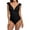 Black, variant on Women's Ruffle V Neck One Piece Swimsuit Ruched Monokini Swimwear