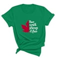 thumbnail image 3 of Camisetas de Manga Corta para Mujeres Canadá Día Hoja de Arce Impresión Básica de Verano Tee, Cuello Redondo Camiseta Casual, 3 of 3