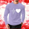 thumbnail image 3 of Gytharion Men's Plus Size Valentine's Day Sweatshirts Trendy Heart Print Holiday T-Shirt Lightweight Casual Long Sleeve Waffle Shirt Loose Comfy Round Neck Pullover Tops for Boyfriends, 3 of 5