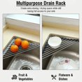 thumbnail image 2 of Dish Rack, Dish Rack, Draining Mat, Stainless Steel Triangular Folding Dish Rack For Kitchen Sink - Non-slip, Black, 2 of 3