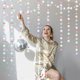 thumbnail image 5 of Guirnalda Navideña Iridiscente Disco-Holográfica Para Decoración De Fiestas, Serpentinas De Estrellas Centelleantes De 62 Pies, Pancarta Colgante Para Boda, Cumpleaños, Despedida De Soltera, Despedida, 5 of 5