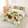 thumbnail image 2 of Homewish Plaid Dachshund Dog Full Size Comforter Sets,Lovely Cherry Floral Bedding Comforter Set,Green,Colorful Stars Reversible,3pcs,1 Comforter and 2 Pillowcases, 2 of 7