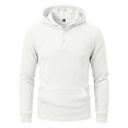 thumbnail image 4 of MiYuan Mens Henley Hoodies Textured Knit Pullover Casual Long Sleeve Knit Hooded Sweatshirt with Kangaroo Pocket, 4 of 7