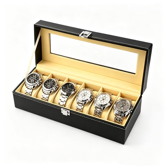 6 Watch Case Watch Box Watch Storage Display Organizer Stand for Men
